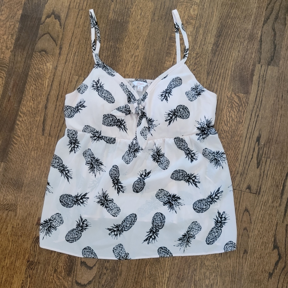 Light pink pineapple print tank top